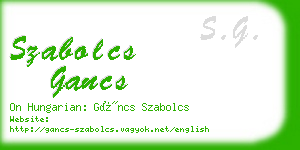 szabolcs gancs business card